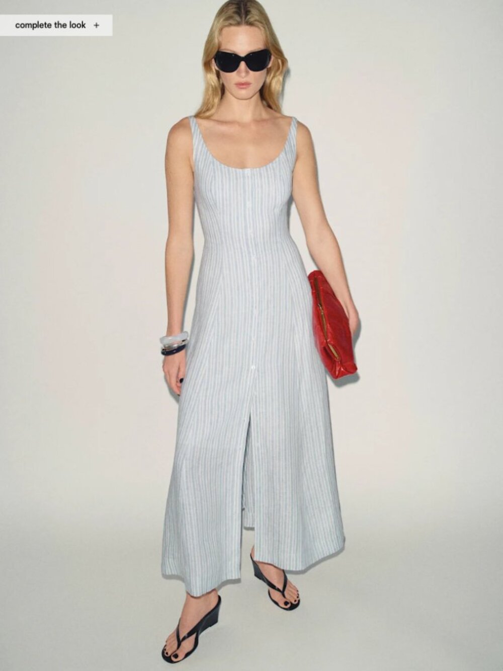 Reformation Fraise Linen Dress NWT- Calamari Stripe- 12